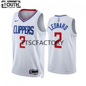Kinder NBA LA Clippers Trikot Kawhi Leonard 2 Nike 2022-23 Association Edition Weiß Swingman